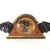 New Vintage Halloween Inspired Bat Wing Clock